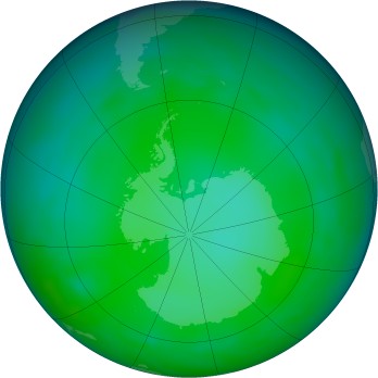 Antarctic ozone map for 2012-06